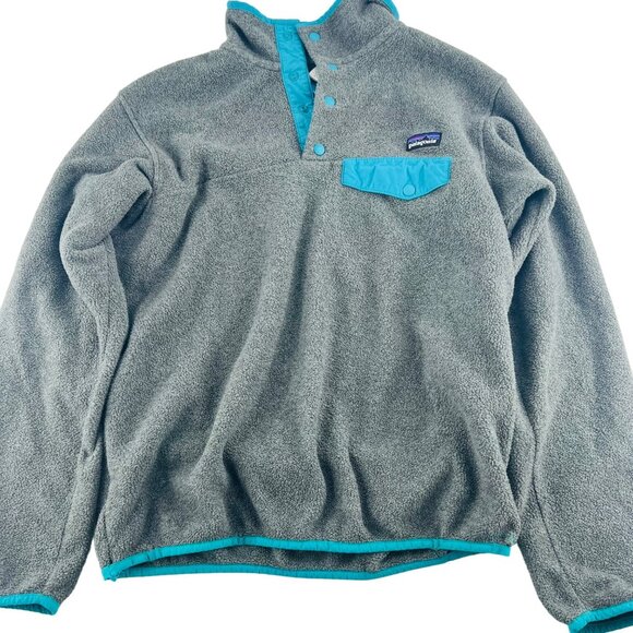 Patagonia Women's Fleece Pullover Gray Snap Mock Neck Small - Picture 1 of 4